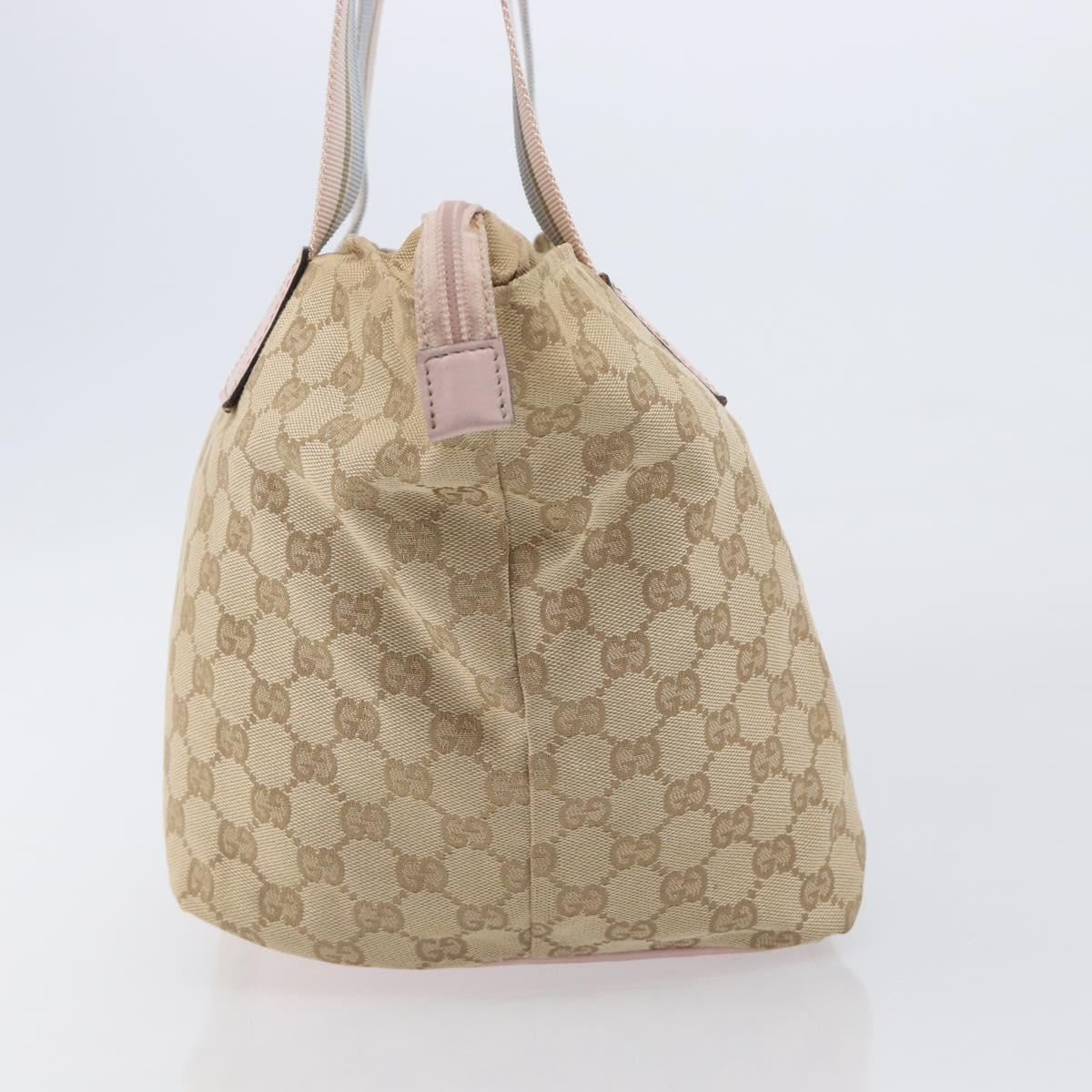 GUCCI GG Canvas Sherry Line Hand Bag Beige Gold 131230 Auth 205412