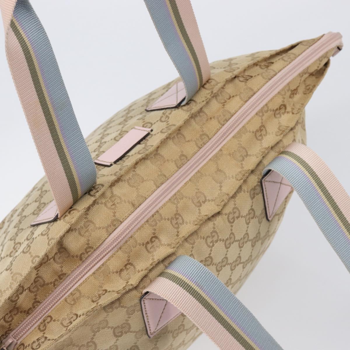 GUCCI GG Canvas Sherry Line Hand Bag Beige Gold 131230 Auth 205412