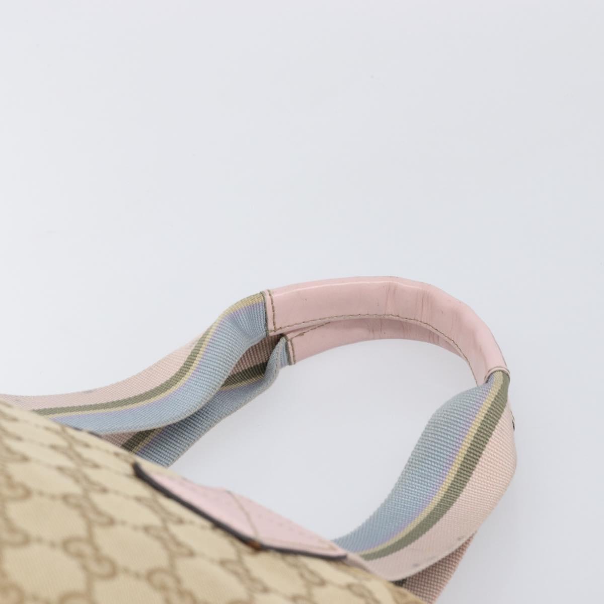 GUCCI GG Canvas Sherry Line Hand Bag Beige Gold 131230 Auth 205412