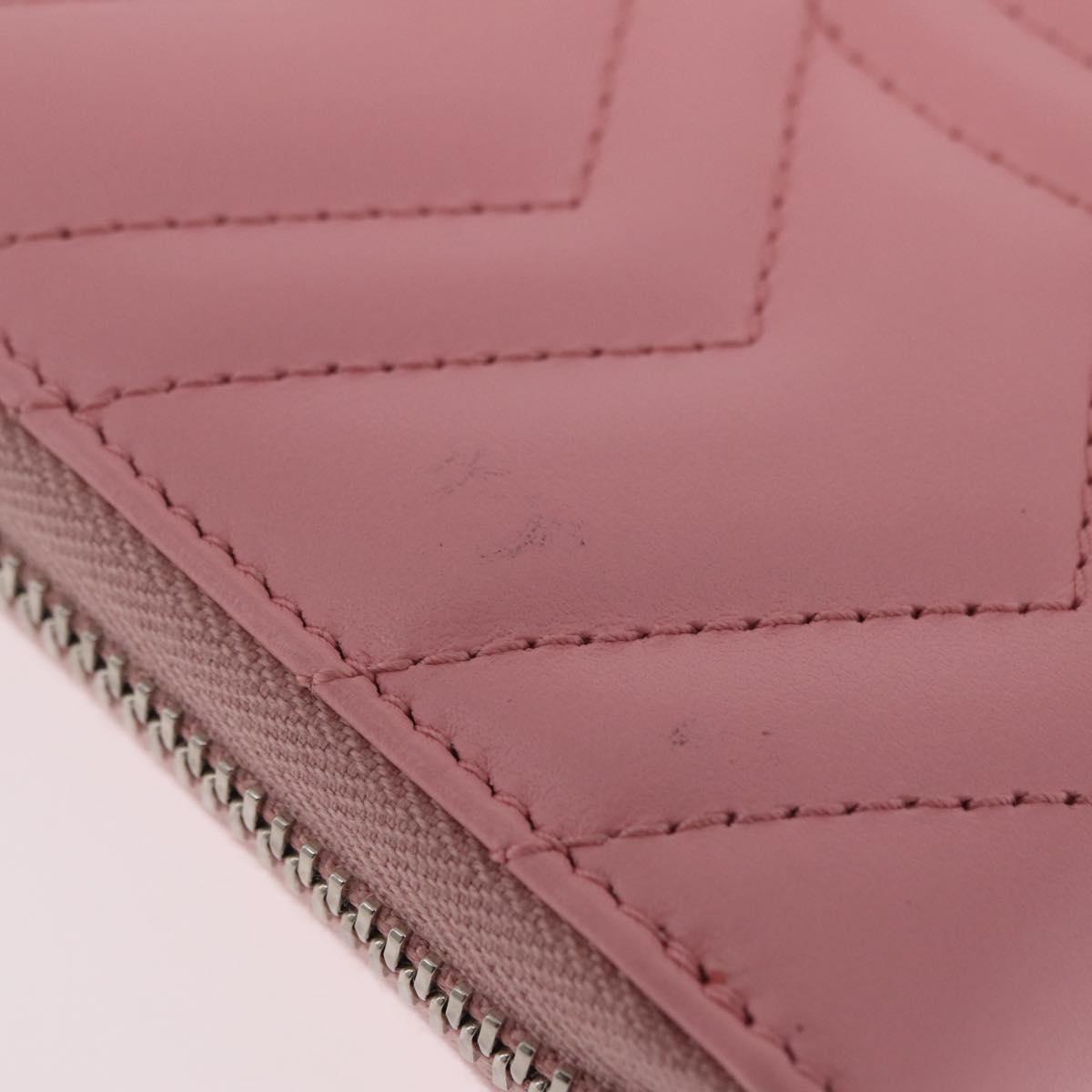 GUCCI Long Wallet Leather Pink Silver 443123 Auth 205414M