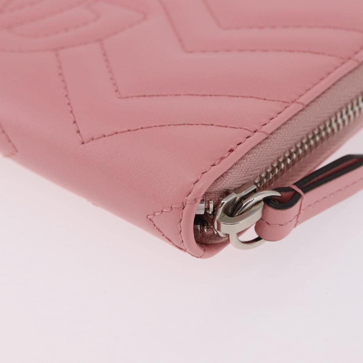 GUCCI Long Wallet Leather Pink Silver 443123 Auth 205414M