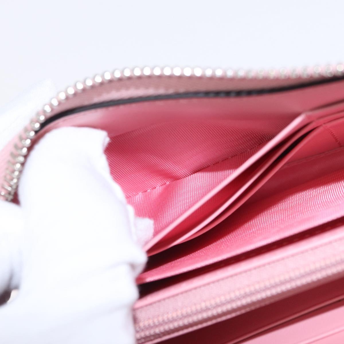 GUCCI Long Wallet Leather Pink Silver 443123 Auth 205414M
