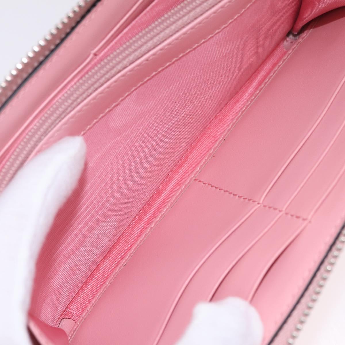 GUCCI Long Wallet Leather Pink Silver 443123 Auth 205414M