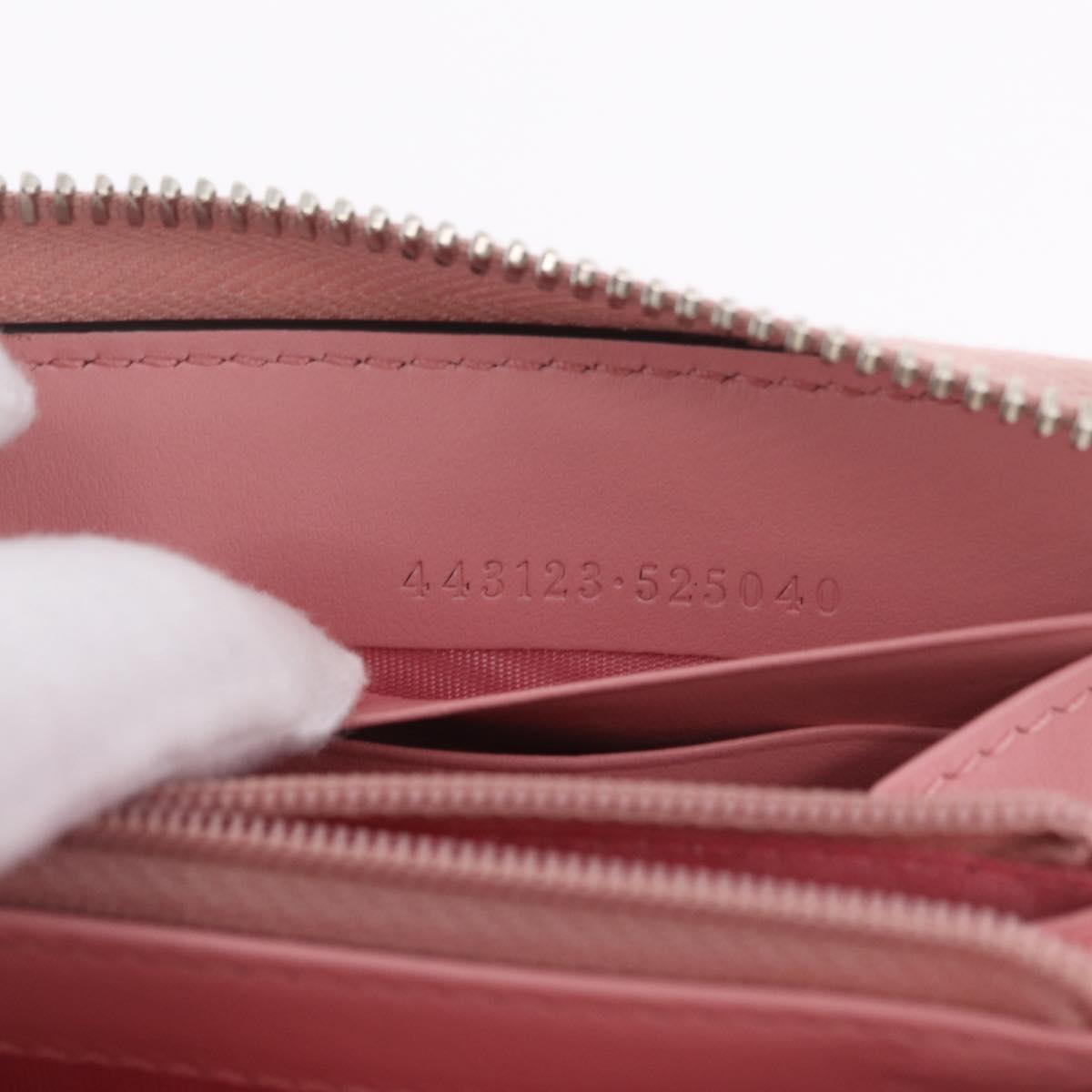 GUCCI Long Wallet Leather Pink Silver 443123 Auth 205414M