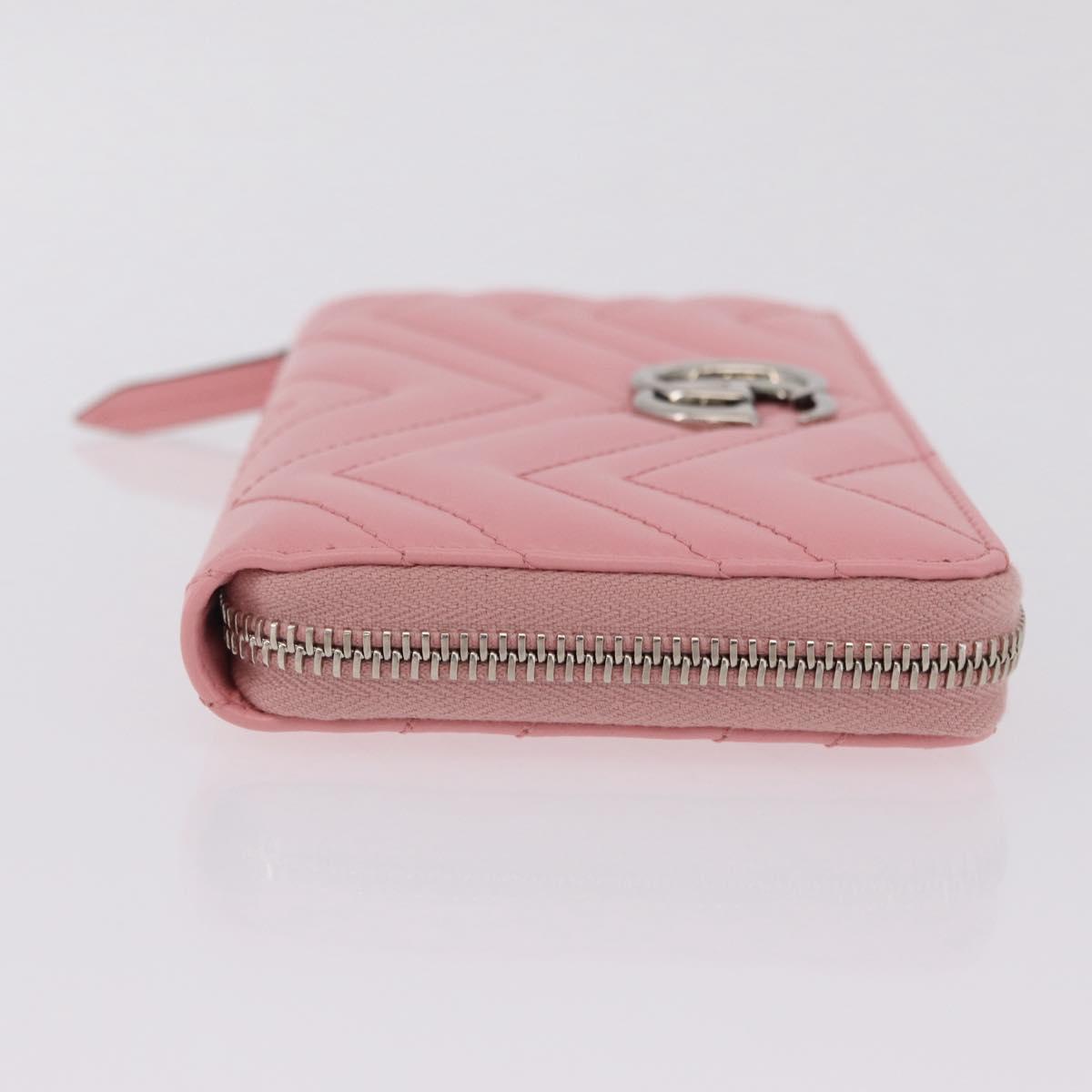 GUCCI Long Wallet Leather Pink Silver 443123 Auth 205414M