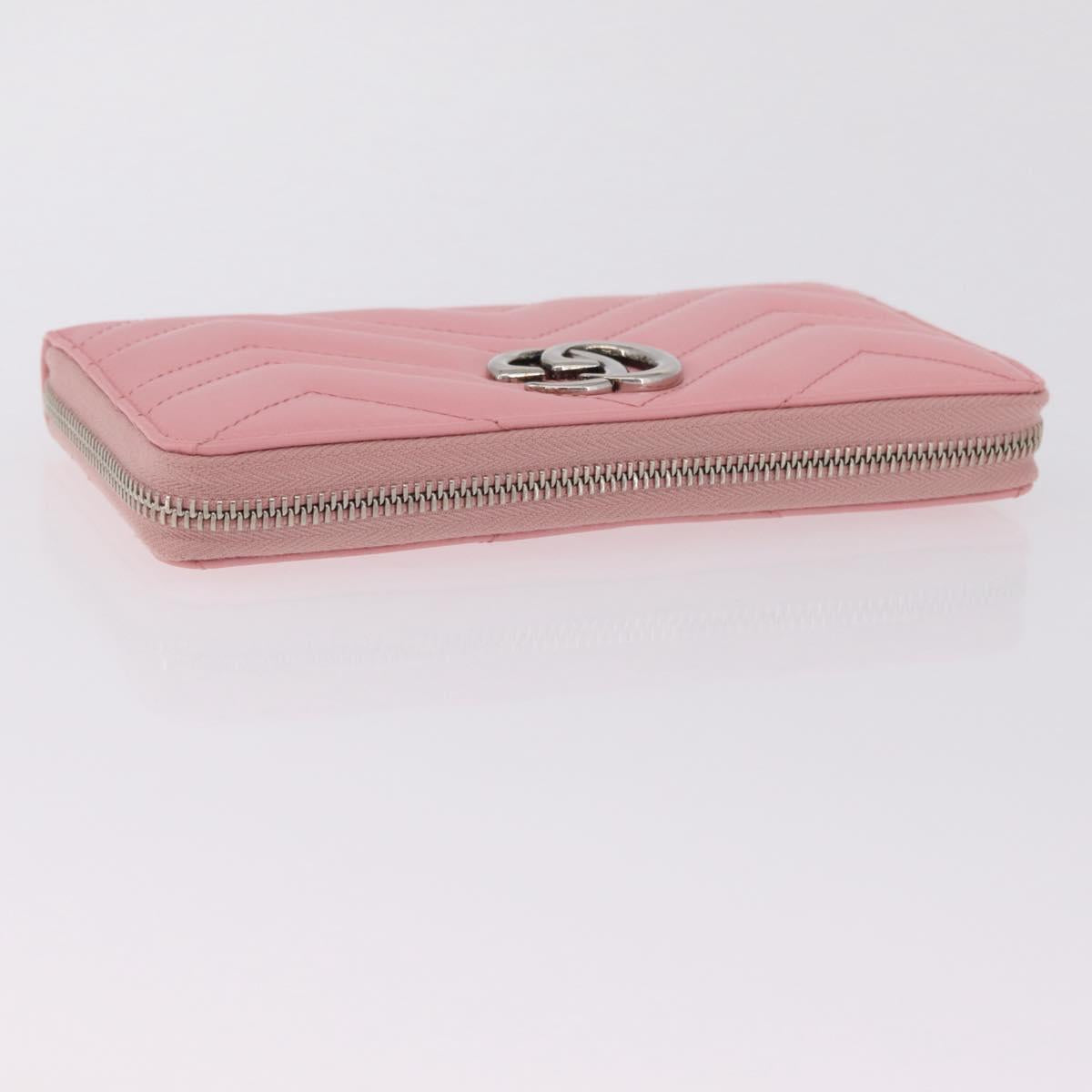 GUCCI Long Wallet Leather Pink Silver 443123 Auth 205414M