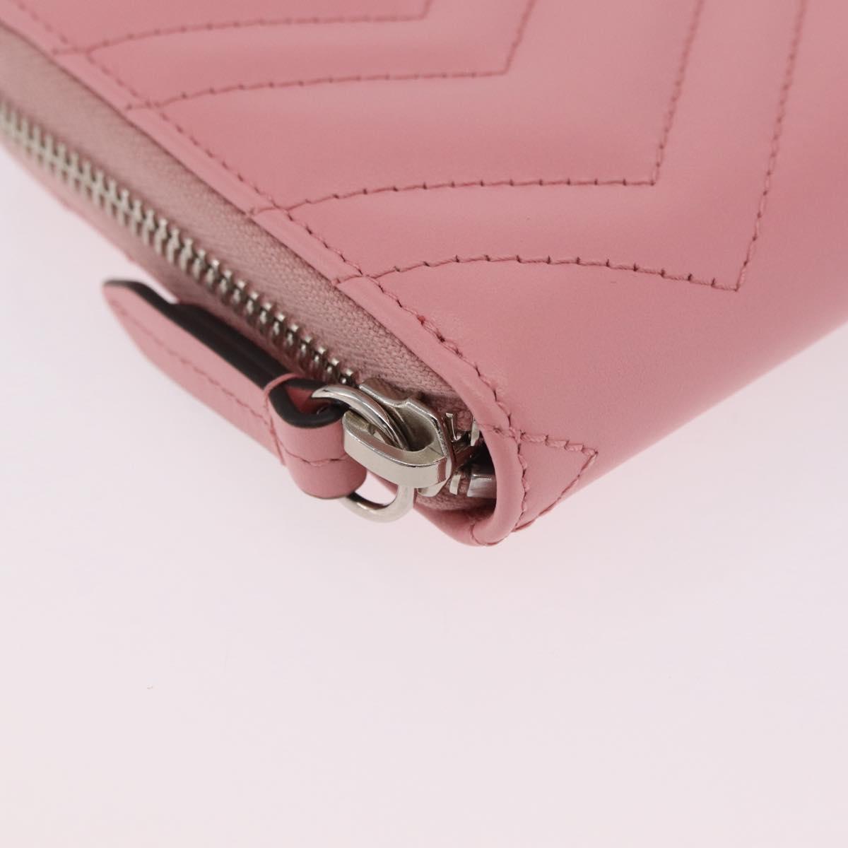 GUCCI Long Wallet Leather Pink Silver 443123 Auth 205414M