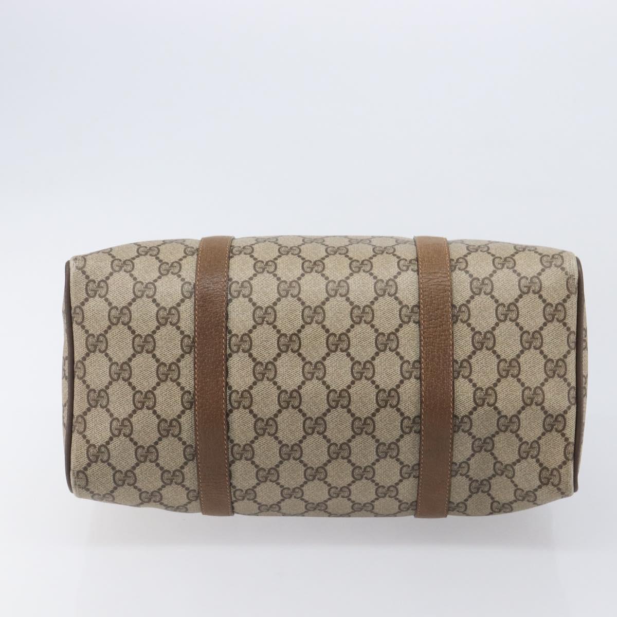 GUCCI GG Supreme Web Sherry Line Hand Bag PVC Beige Gold 40 02 007 Auth 205416