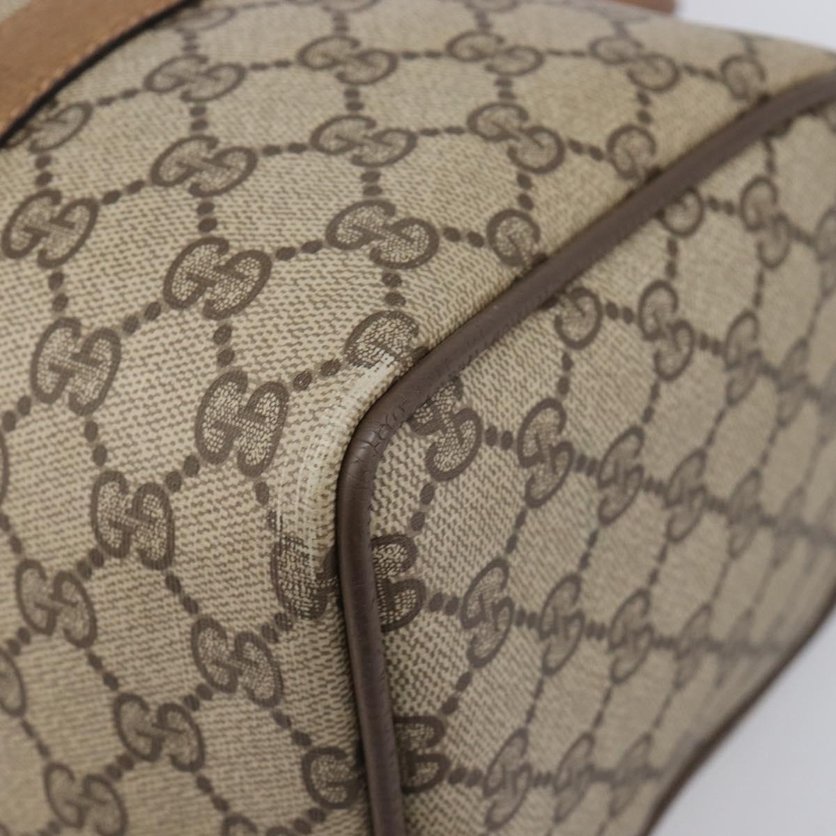 GUCCI GG Supreme Web Sherry Line Hand Bag PVC Beige Gold 40 02 007 Auth 205416