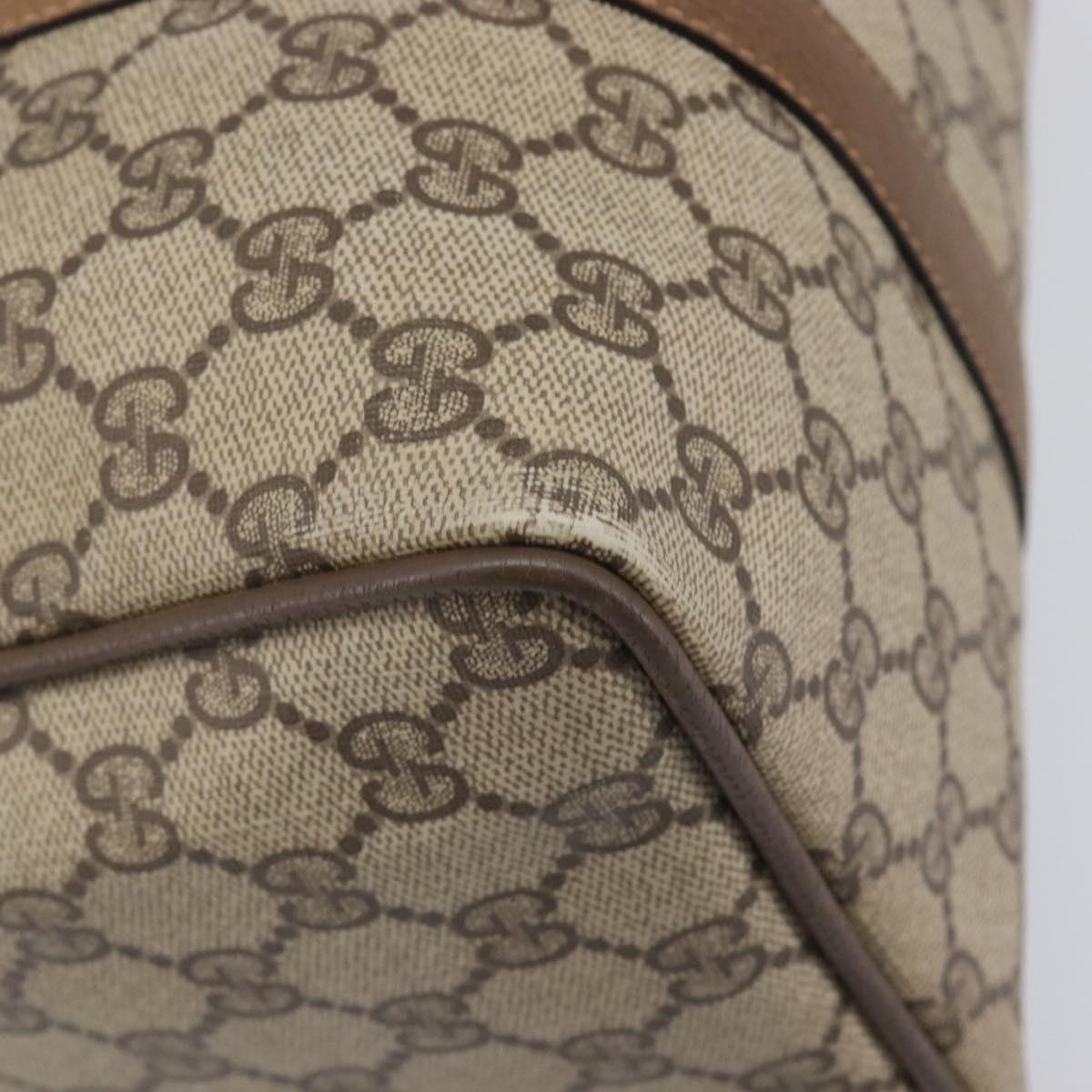 GUCCI GG Supreme Web Sherry Line Hand Bag PVC Beige Gold 40 02 007 Auth 205416