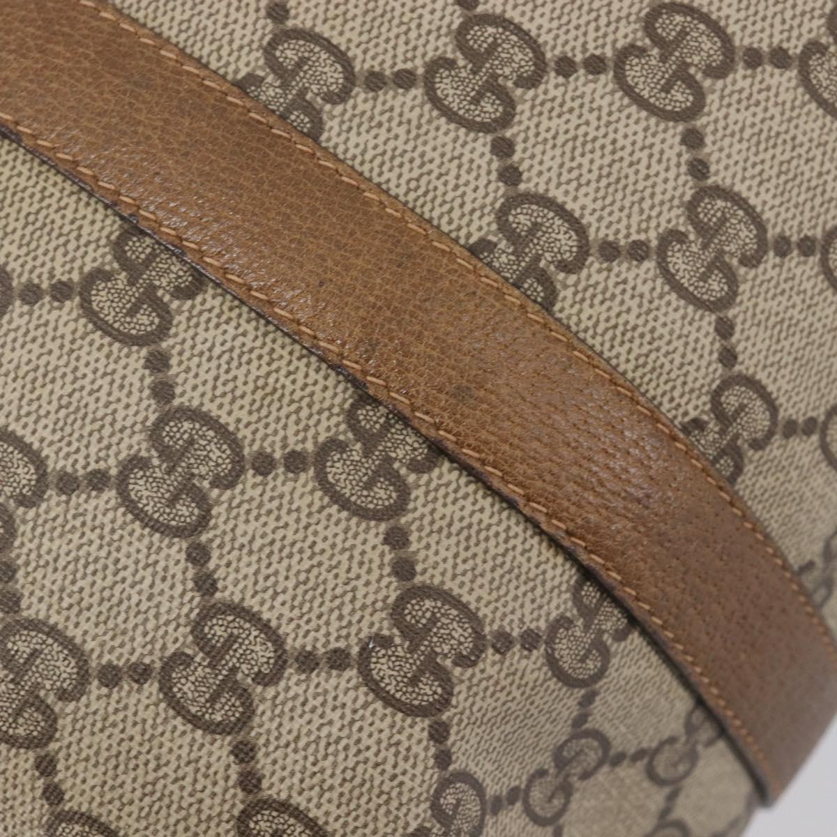 GUCCI GG Supreme Web Sherry Line Hand Bag PVC Beige Gold 40 02 007 Auth 205416
