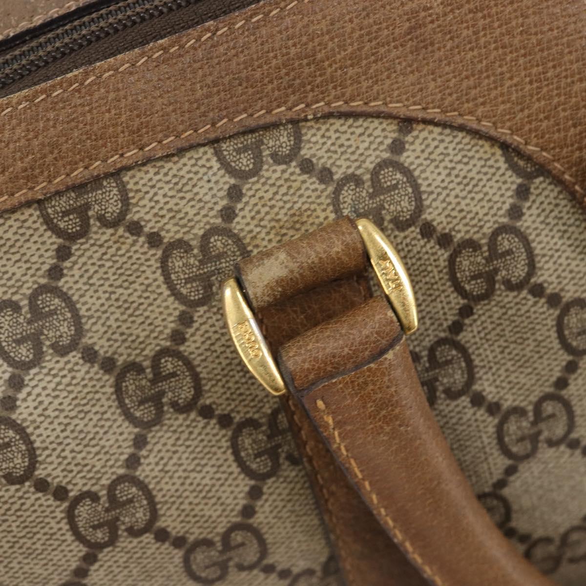 GUCCI GG Supreme Web Sherry Line Hand Bag PVC Beige Gold 40 02 007 Auth 205416