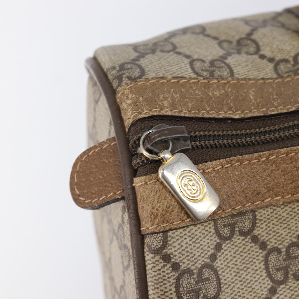 GUCCI GG Supreme Web Sherry Line Hand Bag PVC Beige Gold 40 02 007 Auth 205416