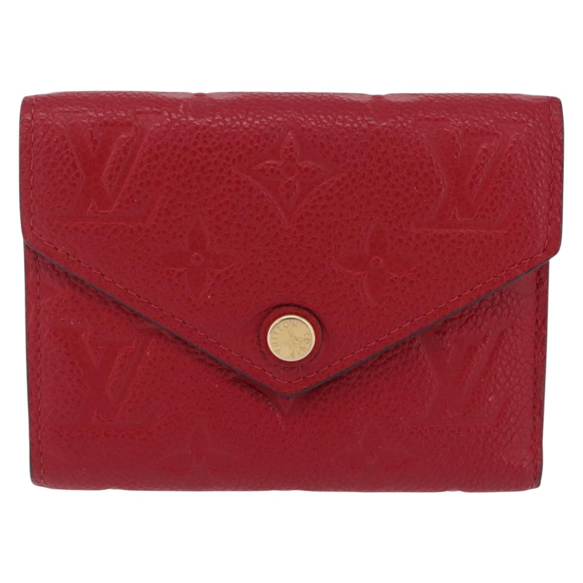 LOUIS VUITTON Empreinte Portefeuille Victorine Wallet Red M62554 LV Auth 205417M