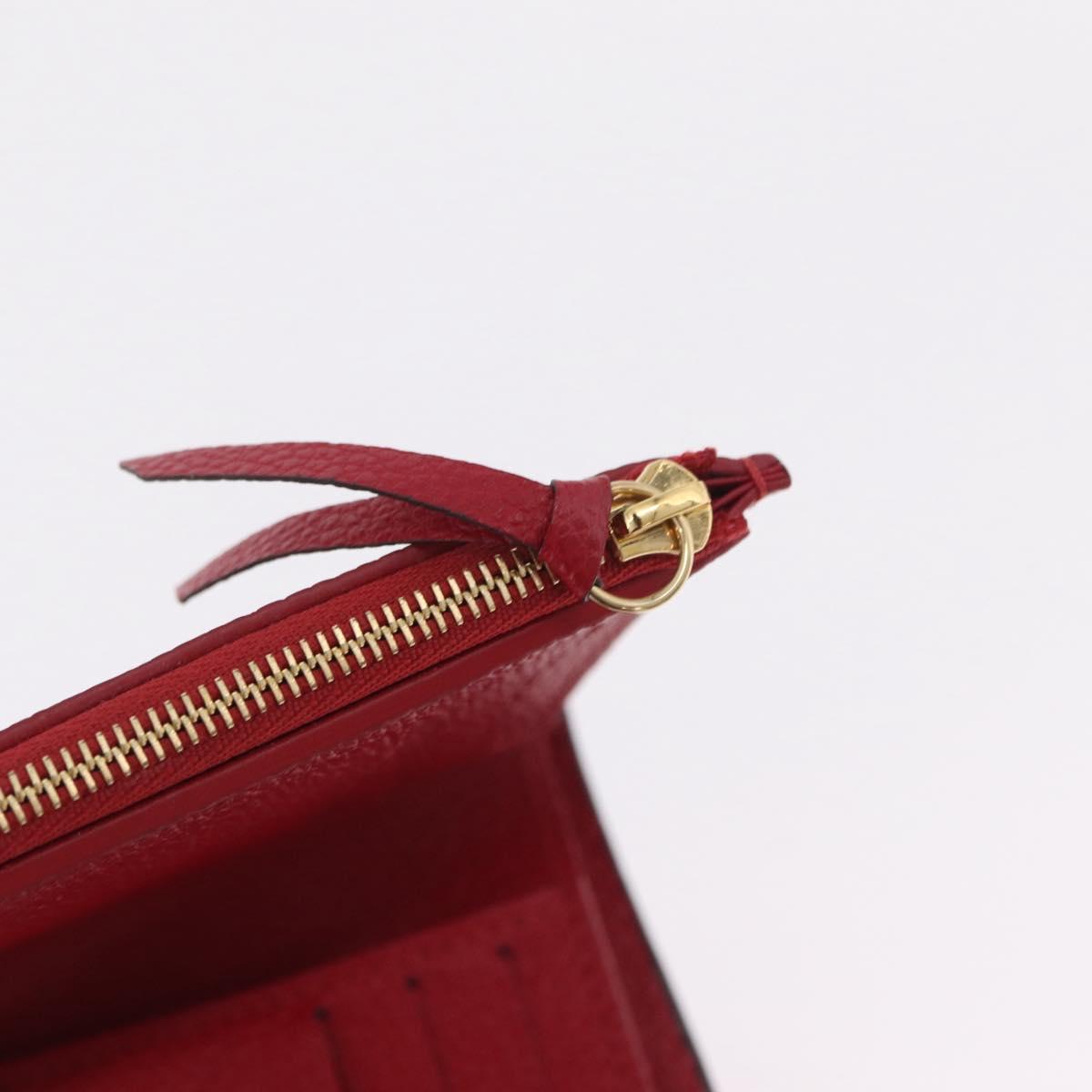 LOUIS VUITTON Empreinte Portefeuille Victorine Wallet Red M62554 LV Auth 205417M