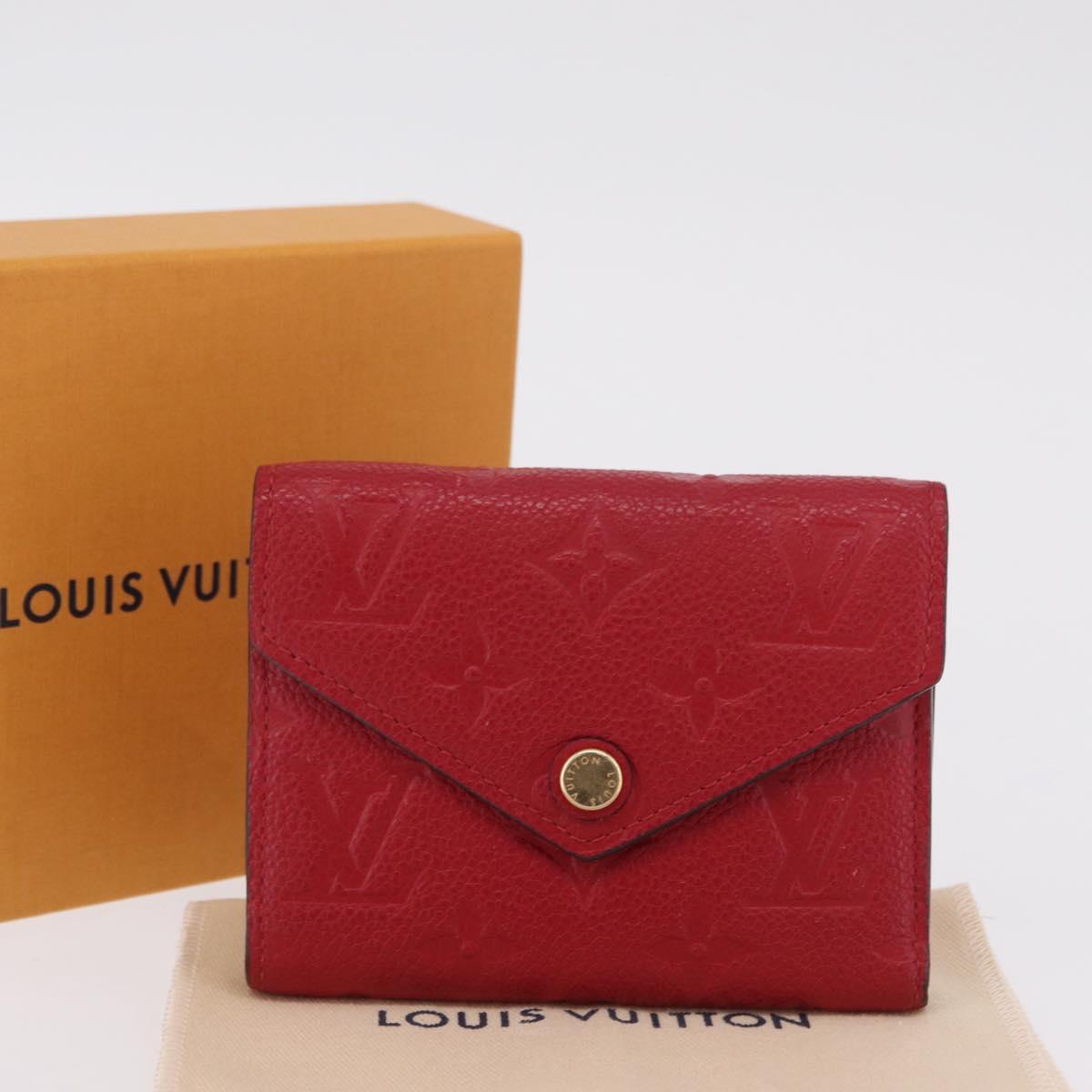 LOUIS VUITTON Empreinte Portefeuille Victorine Wallet Red M62554 LV Auth 205417M