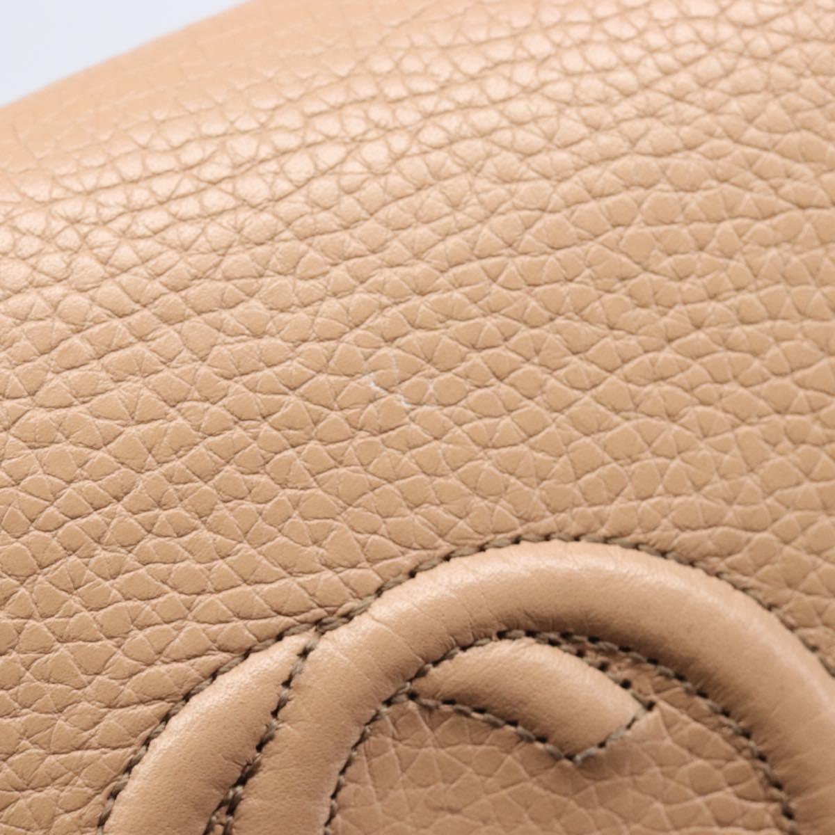 GUCCI Soho Chain Shoulder wallet Leather Outlet Beige Gold 598211 Auth 205421A