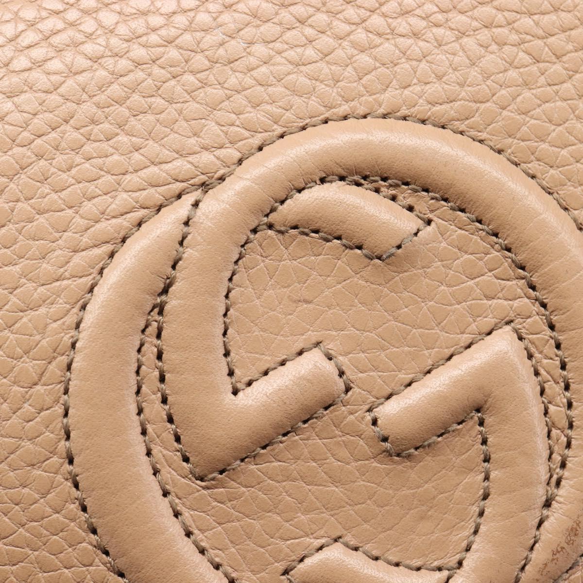 GUCCI Soho Chain Shoulder wallet Leather Outlet Beige Gold 598211 Auth 205421A