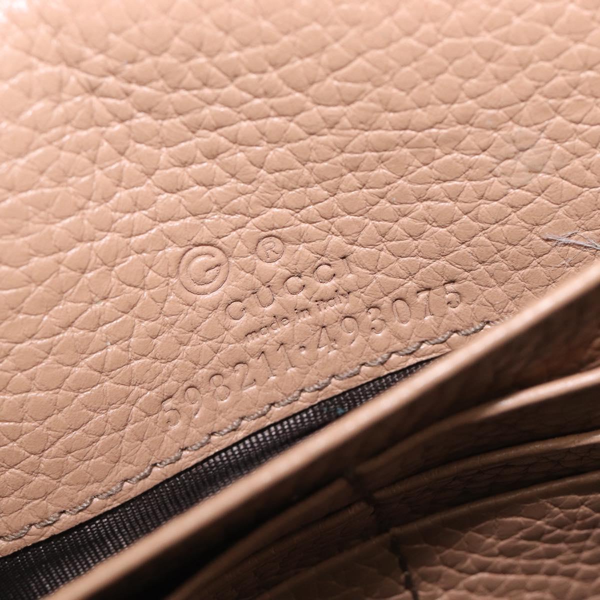 GUCCI Soho Chain Shoulder wallet Leather Outlet Beige Gold 598211 Auth 205421A