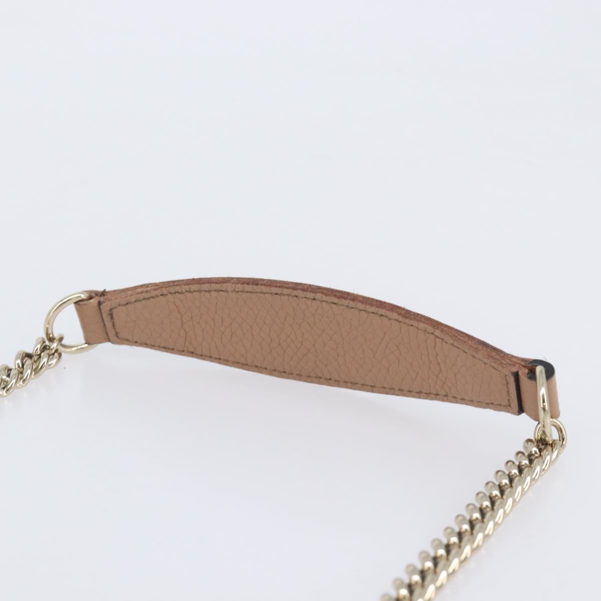 GUCCI Soho Chain Shoulder wallet Leather Outlet Beige Gold 598211 Auth 205421A