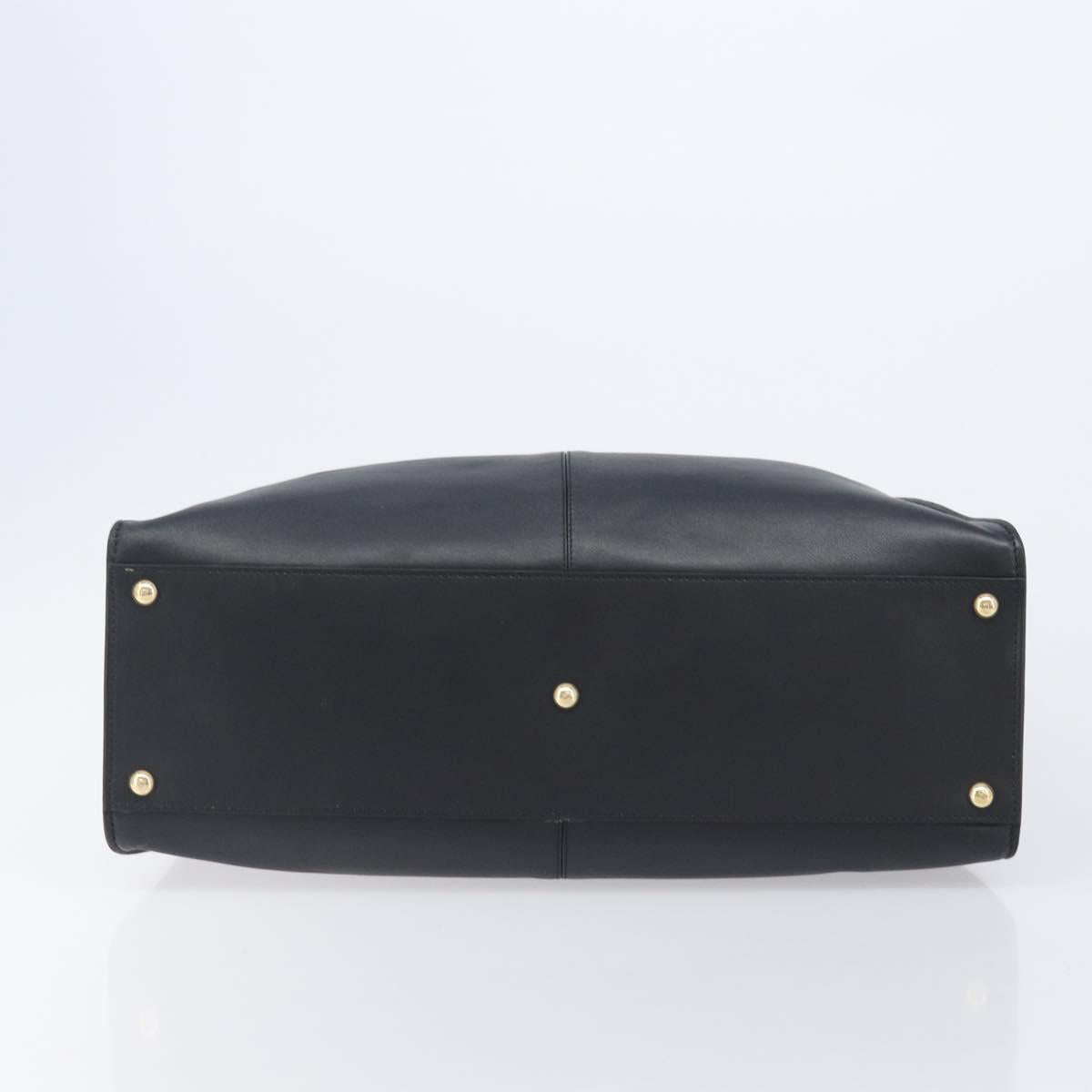 FENDI Peek A Boo X-Rite Hand Bag Leather Black Gold Auth 205424V