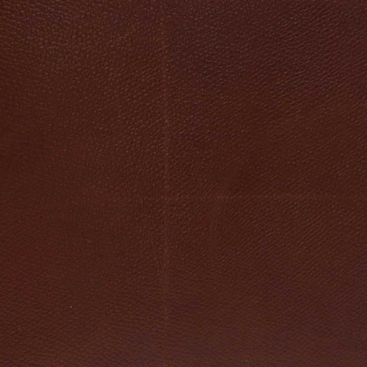 Saint Laurent Business Bag Leather 2way Brown Gold Auth 205426