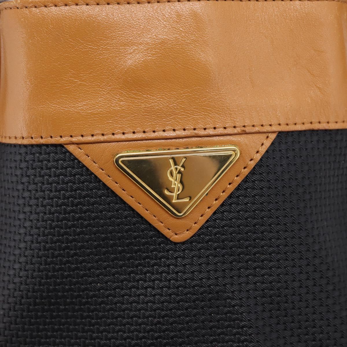 Saint Laurent Tote Bag PVC Canvas Black Gold Auth 205428