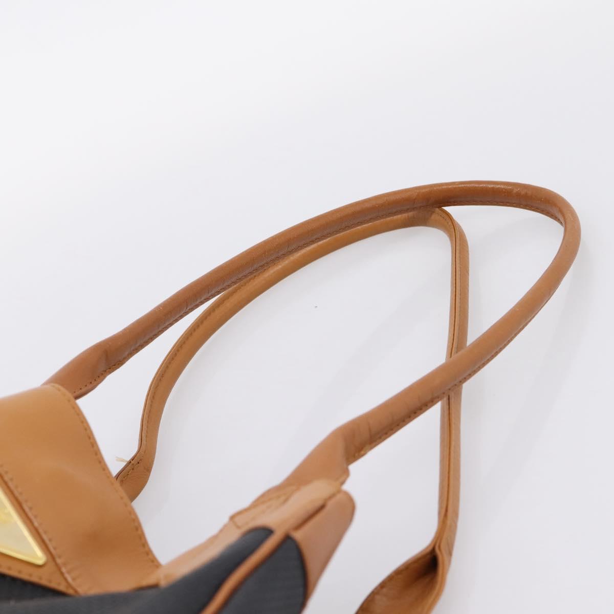 Saint Laurent Tote Bag PVC Canvas Black Gold Auth 205428