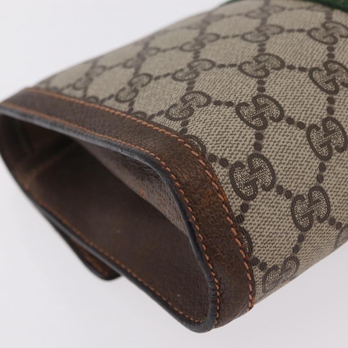 GUCCI GG Supreme Web Sherry Line Bag PVC Beige Gold 84 014 3087 25 Auth 205430