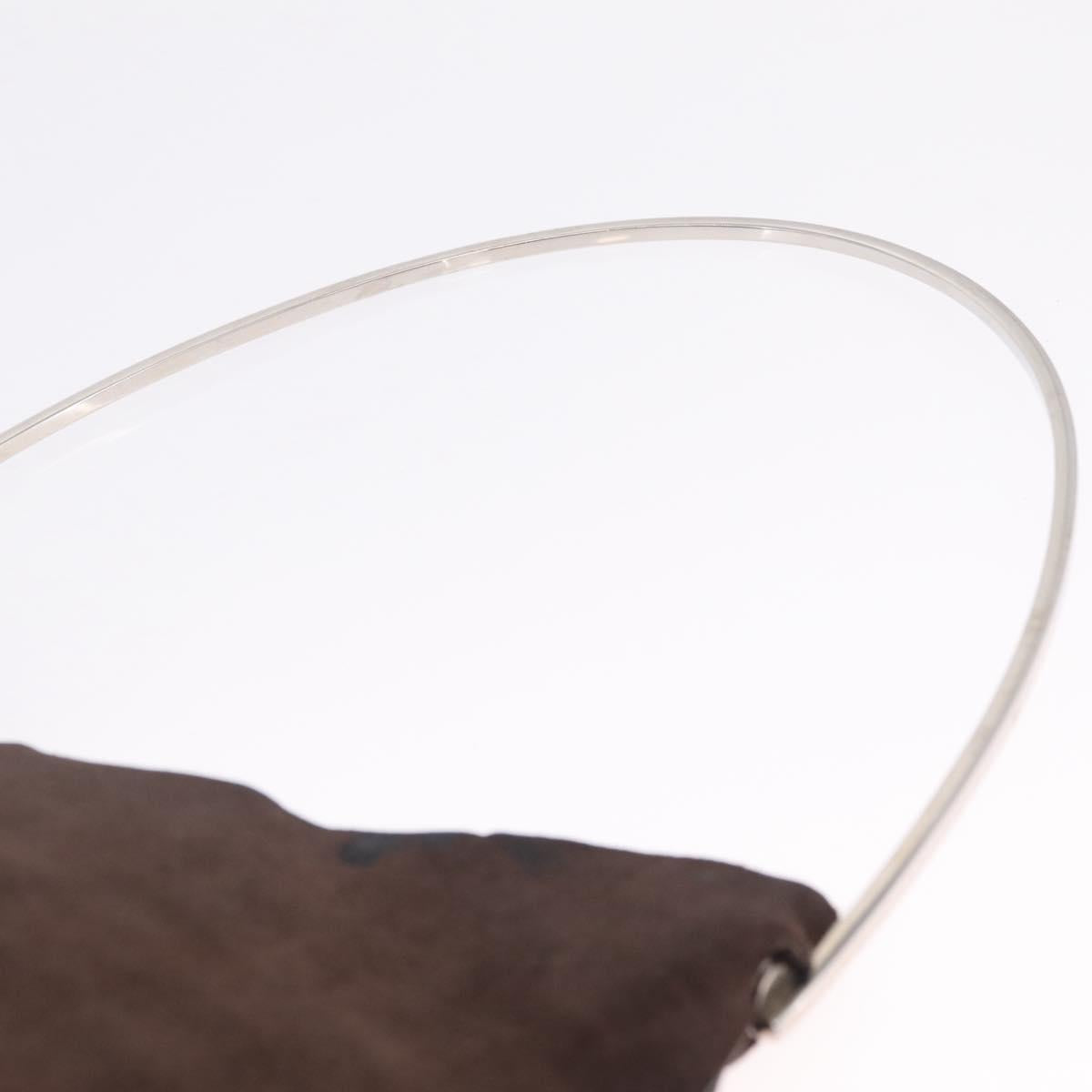 GUCCI Shoulder Bag Suede Brown Silver 001 3444 1978 Auth 205442