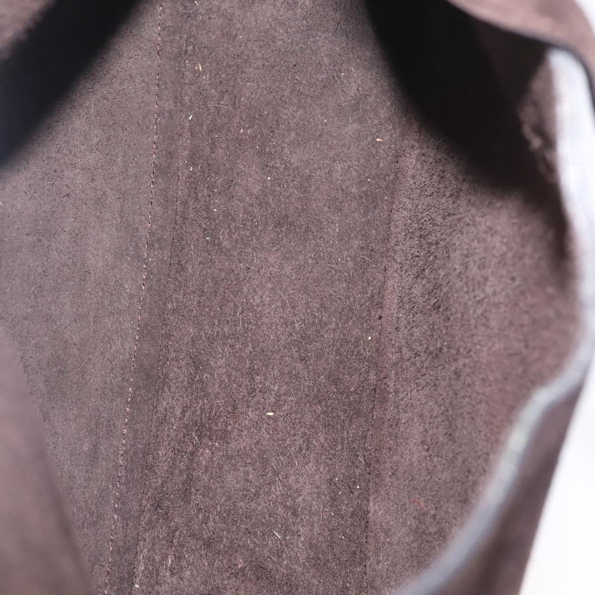GUCCI Shoulder Bag Suede Brown Silver 001 3444 1978 Auth 205442