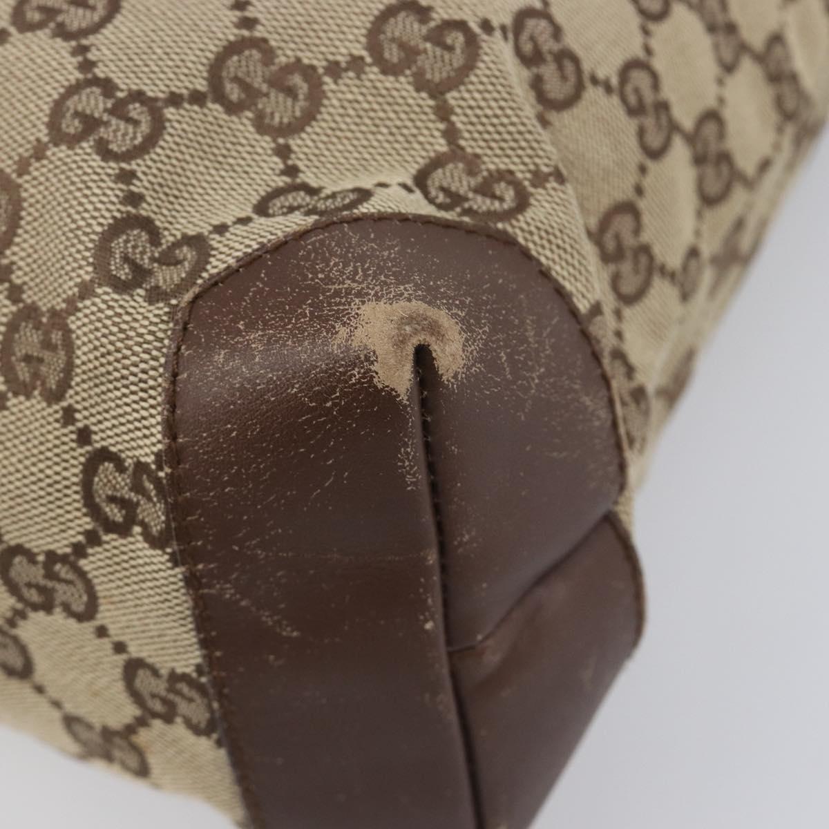 GUCCI GG Canvas Tote Bag Beige Silver 28893 Auth 205452