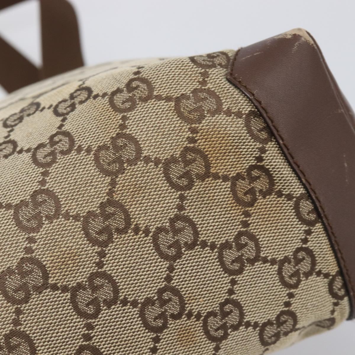 GUCCI GG Canvas Tote Bag Beige Silver 28893 Auth 205452