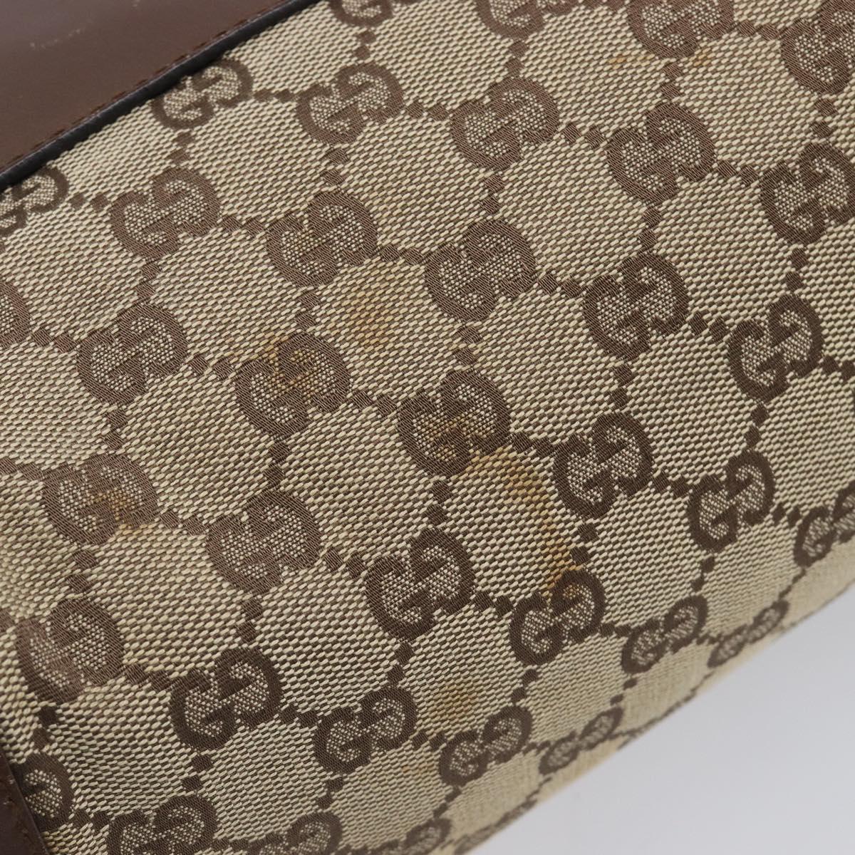 GUCCI GG Canvas Tote Bag Beige Silver 28893 Auth 205452