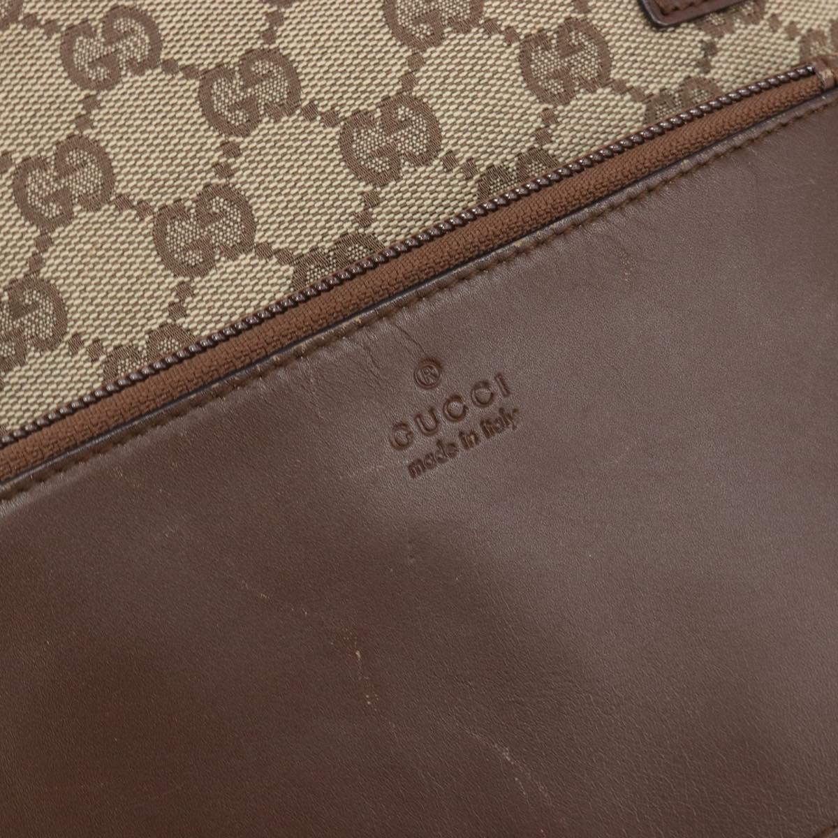 GUCCI GG Canvas Tote Bag Beige Silver 28893 Auth 205452