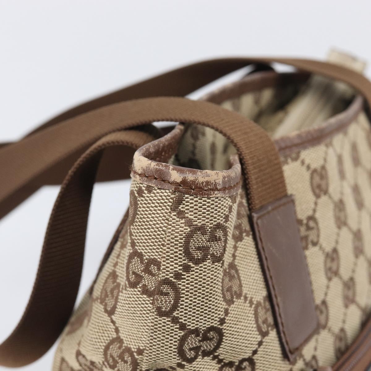 GUCCI GG Canvas Tote Bag Beige Silver 28893 Auth 205452