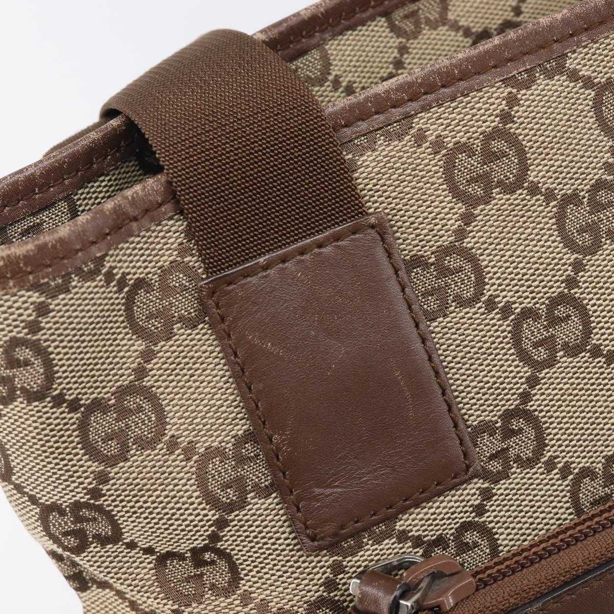 GUCCI GG Canvas Tote Bag Beige Silver 28893 Auth 205452