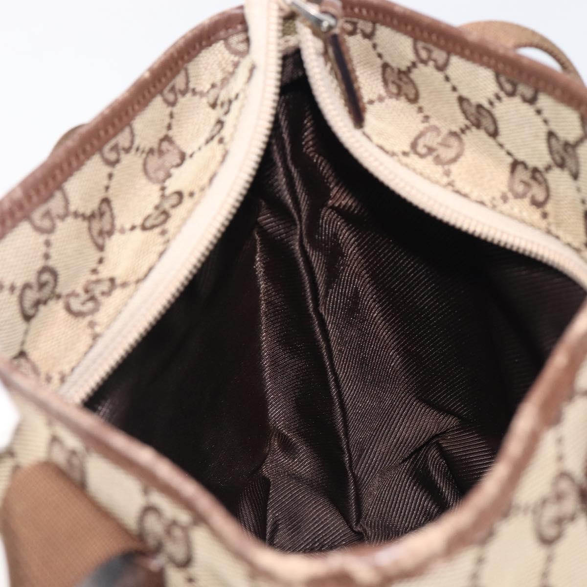 GUCCI GG Canvas Tote Bag Beige Silver 28893 Auth 205452