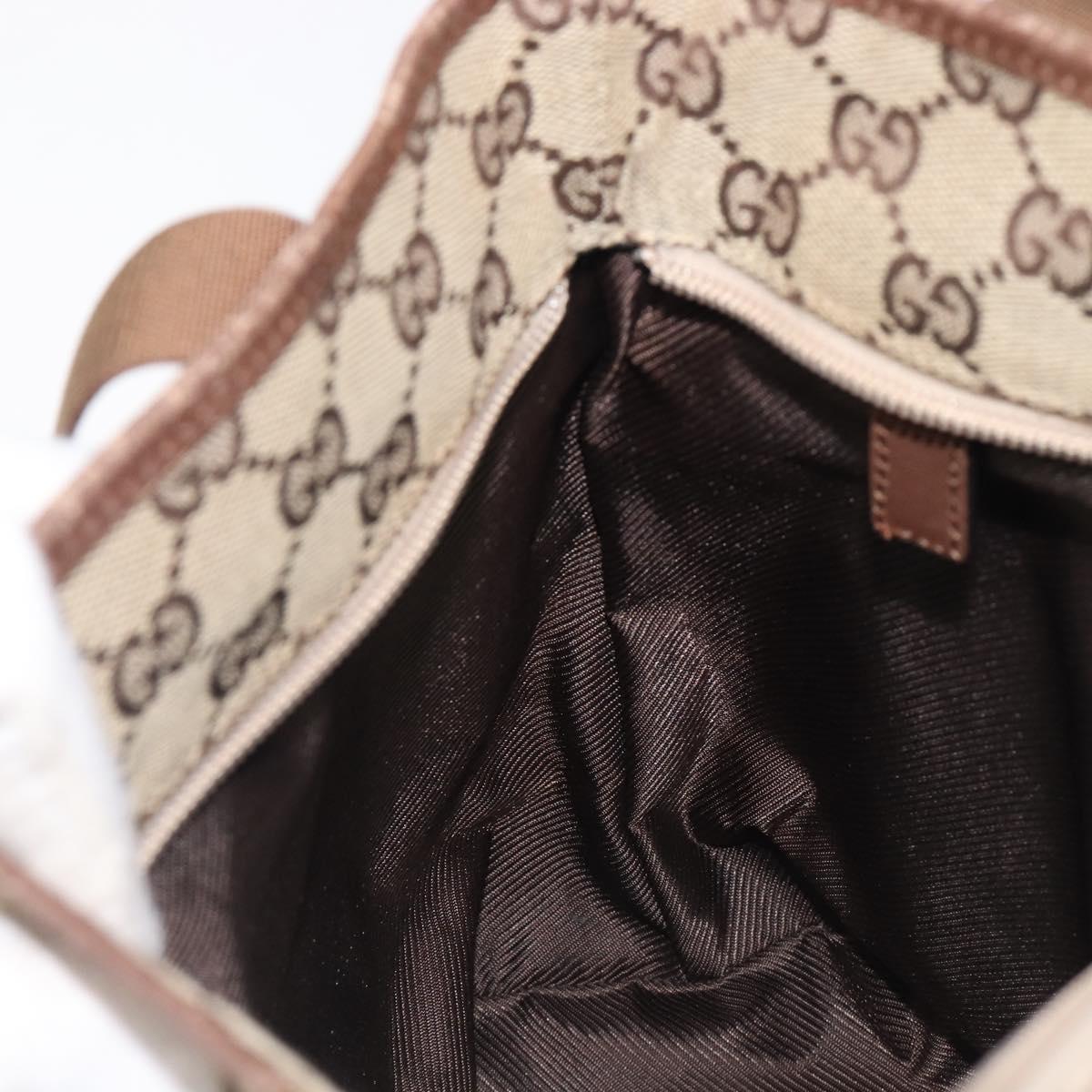 GUCCI GG Canvas Tote Bag Beige Silver 28893 Auth 205452