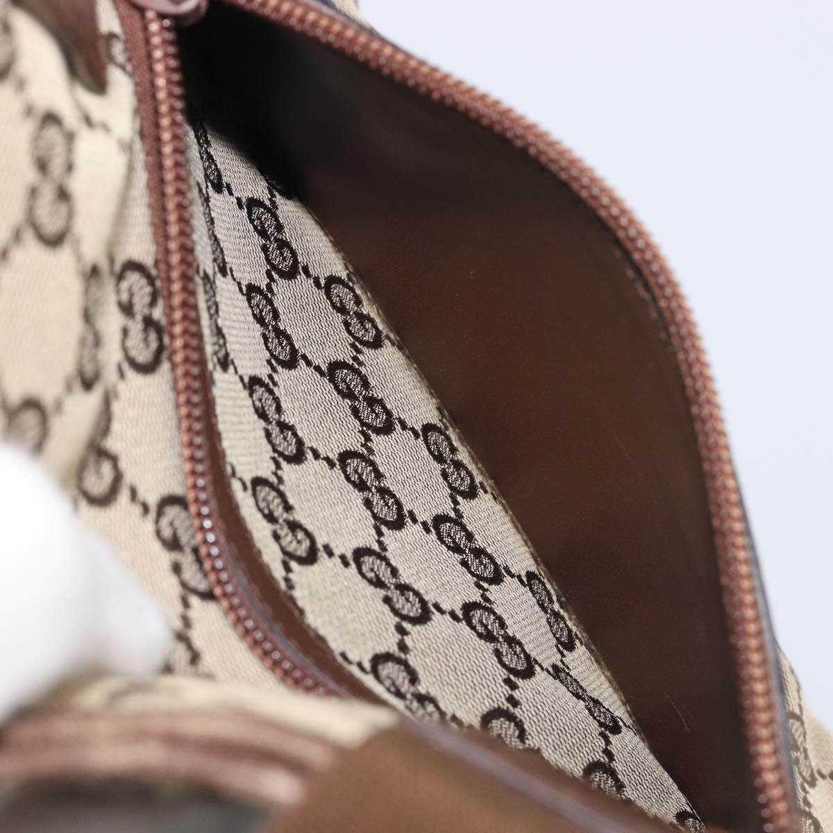 GUCCI GG Canvas Tote Bag Beige Silver 28893 Auth 205452