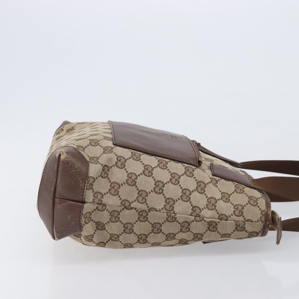 GUCCI GG Canvas Tote Bag Beige Silver 28893 Auth 205452