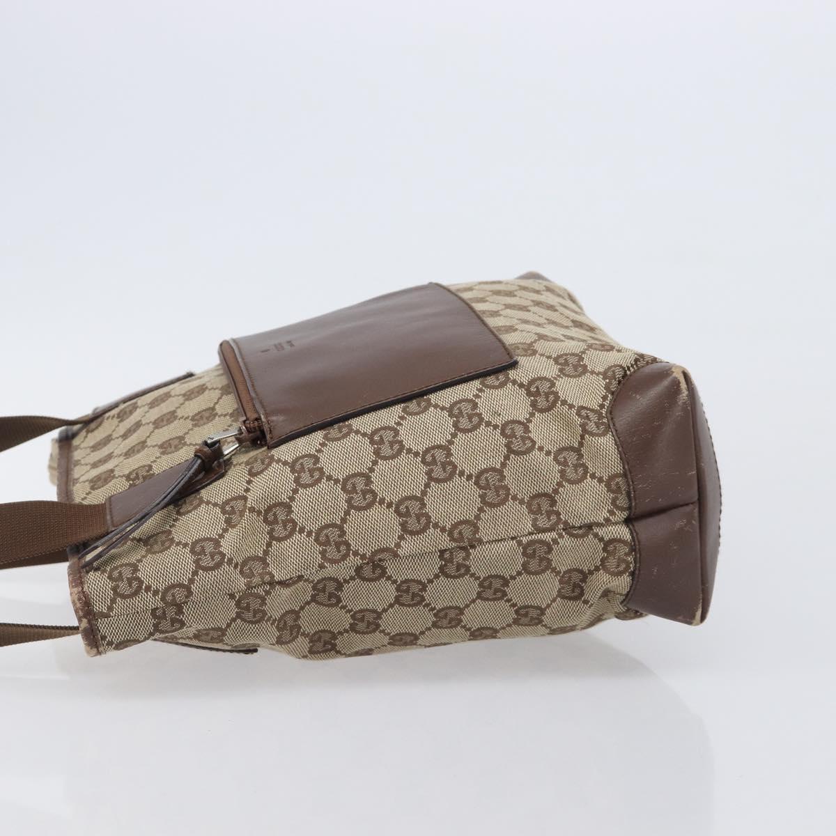 GUCCI GG Canvas Tote Bag Beige Silver 28893 Auth 205452