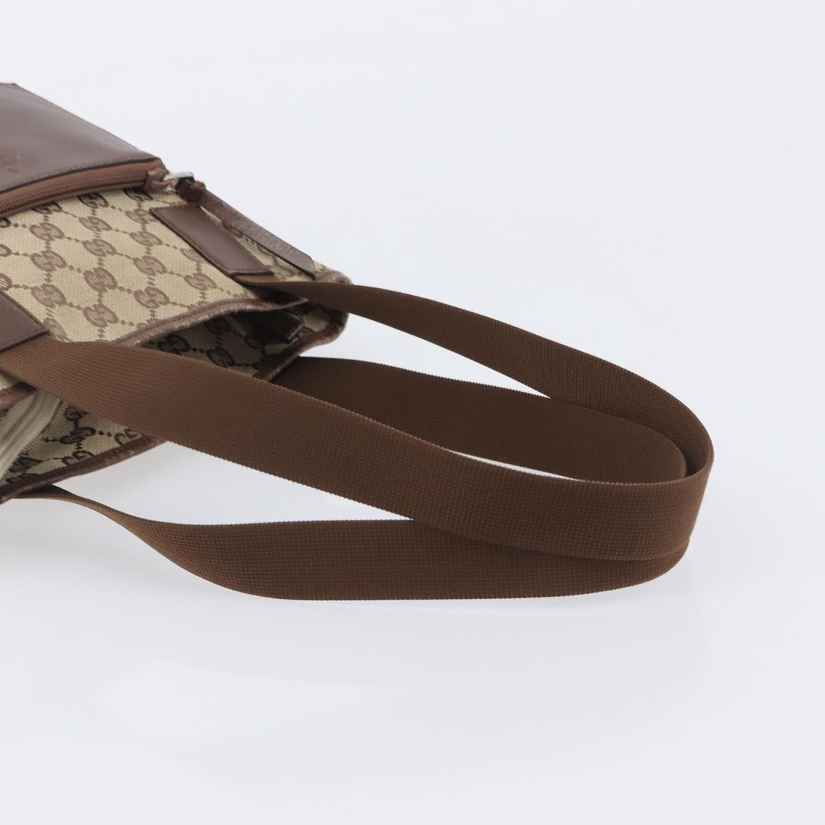 GUCCI GG Canvas Tote Bag Beige Silver 28893 Auth 205452