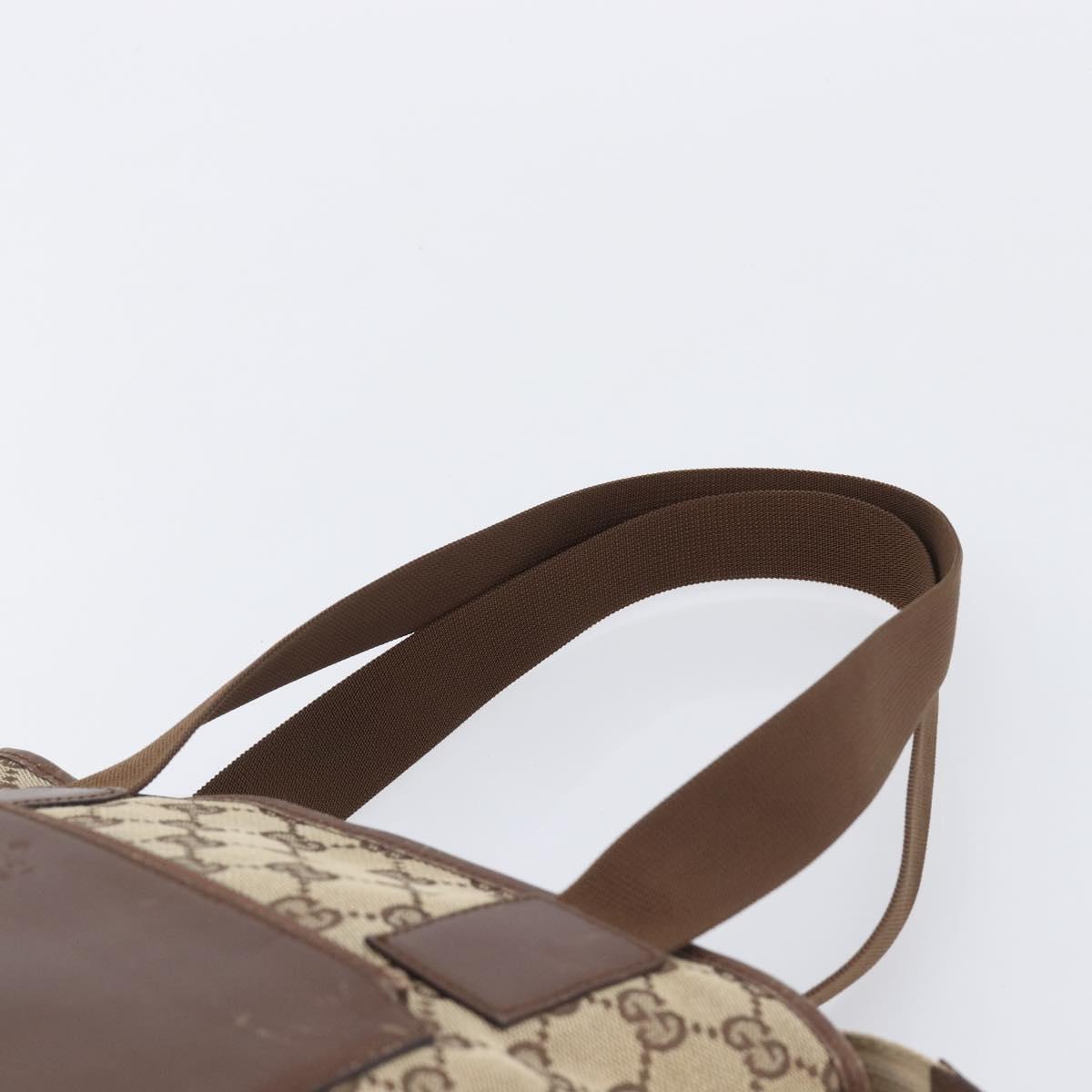 GUCCI GG Canvas Tote Bag Beige Silver 28893 Auth 205452