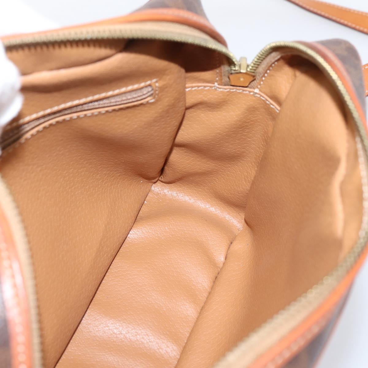 CELINE Macadam Canvas Shoulder Bag PVC Leather Brown Gold Auth 205454V