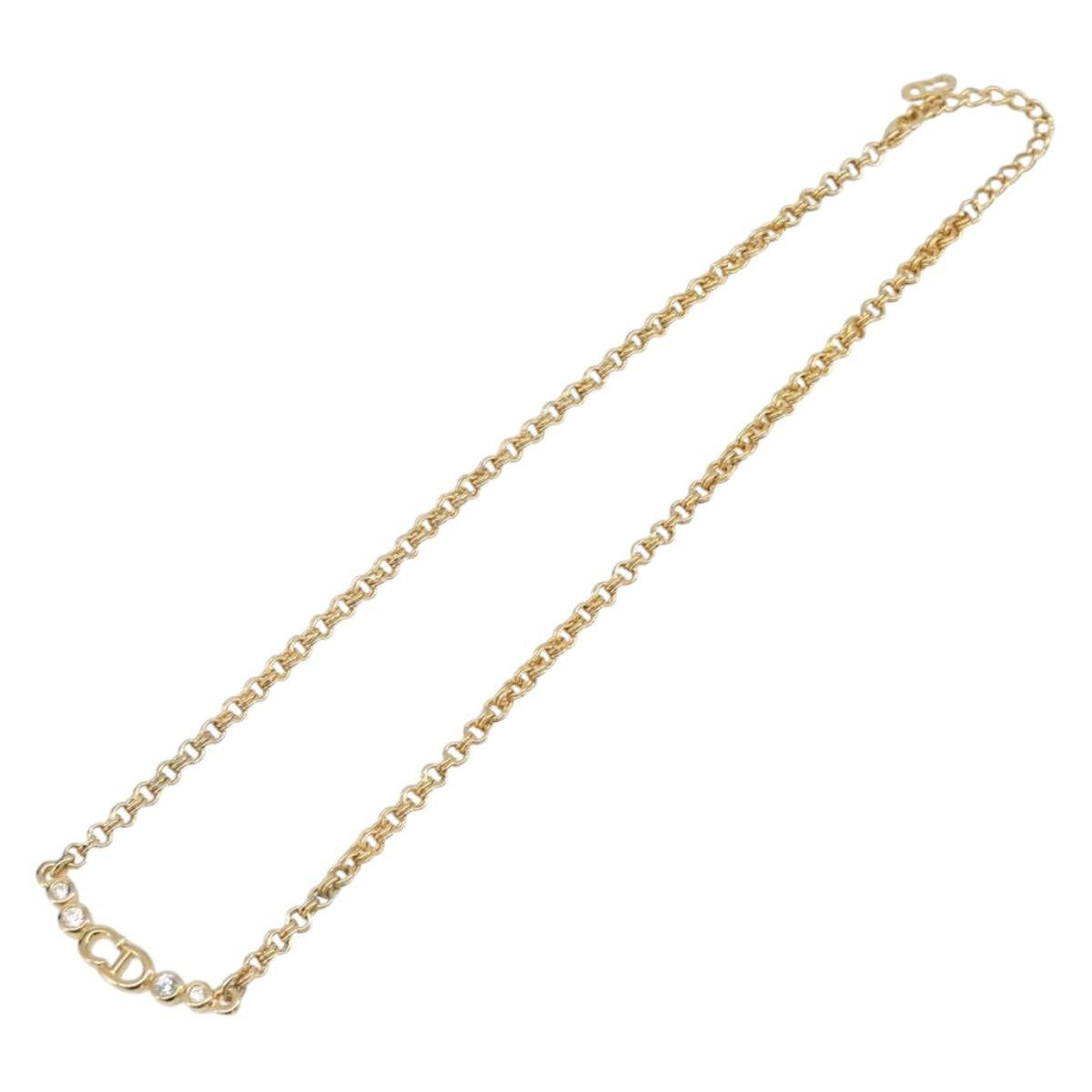 Christian Dior Necklace metal Gold Auth 205464M