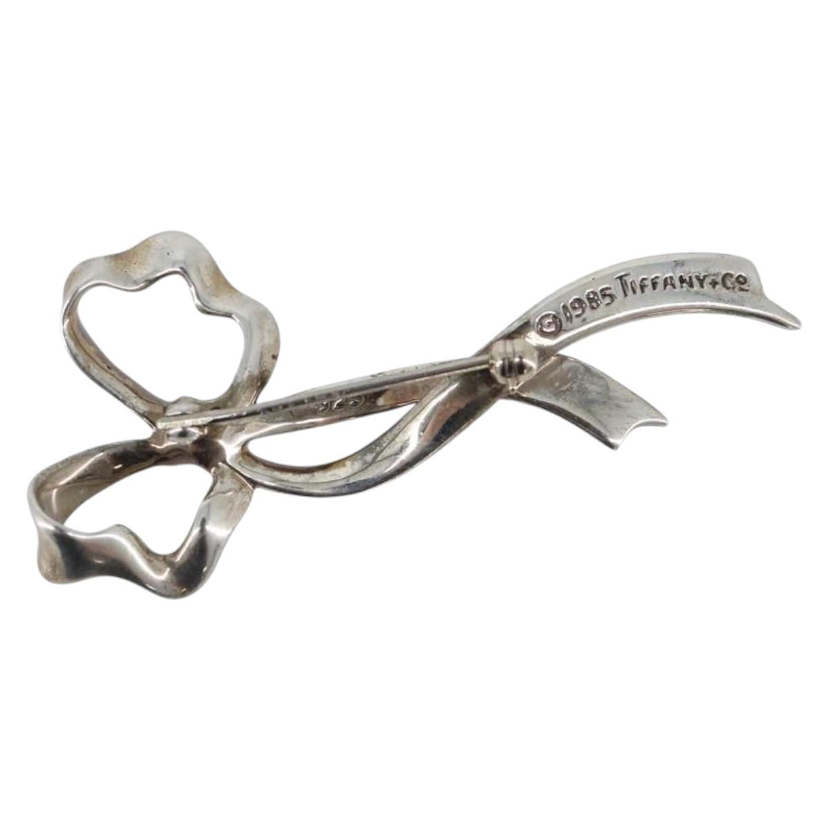 Tiffany & Co. Ribbon Brooch Ag925 Silver Auth 205466M