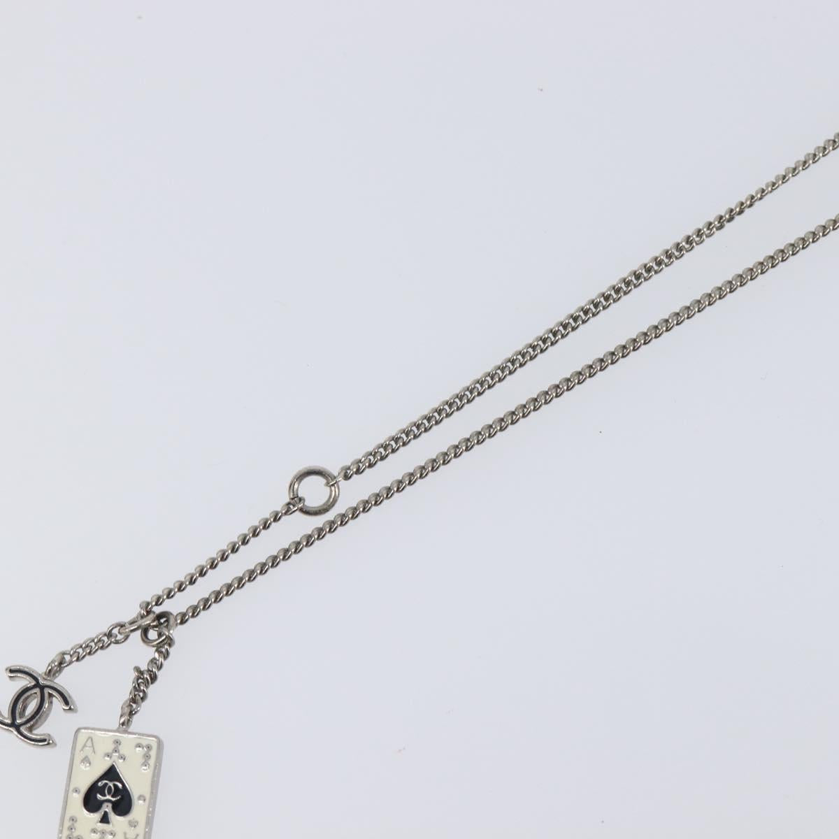 CHANEL Necklace metal Silver CC Auth 205469M