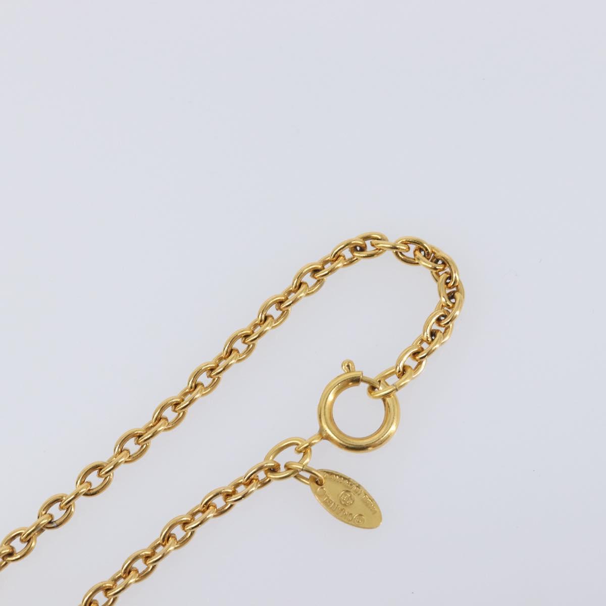 CHANEL Necklace metal Gold CC Auth 205470M