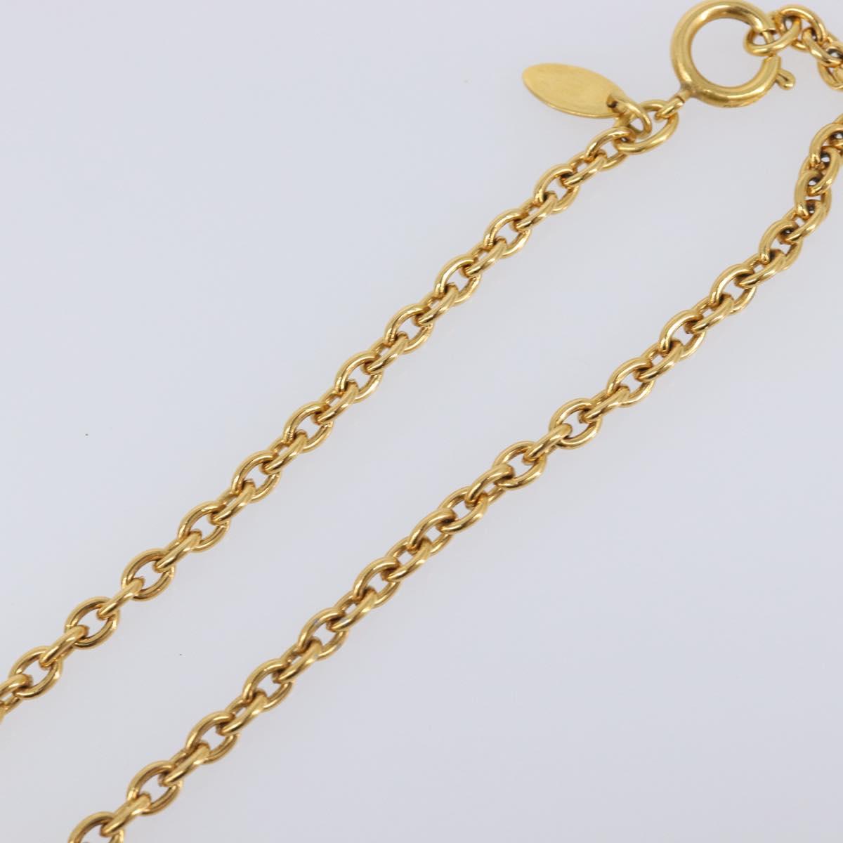 CHANEL Necklace metal Gold CC Auth 205470M